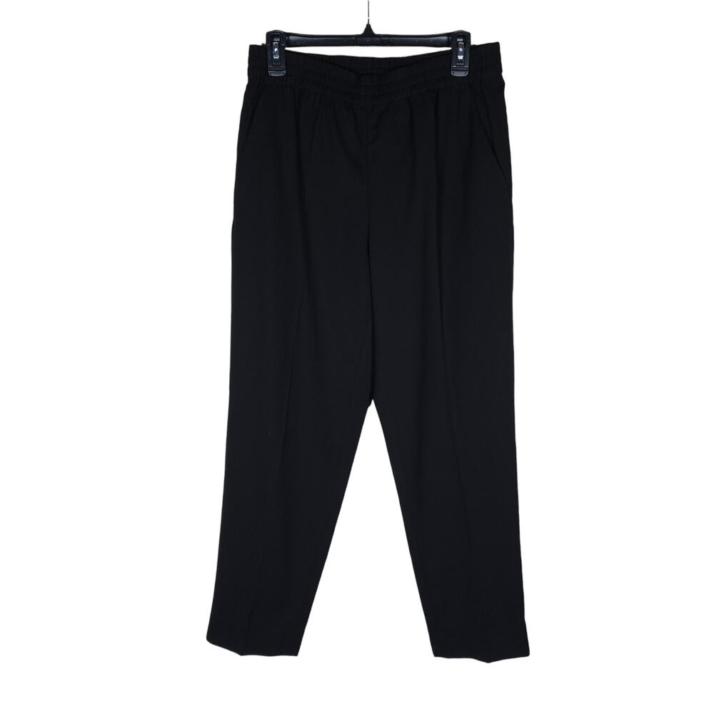 Everlane Pants 8 Black Wool Elastic Waistband Pockets Office Workwear Trousers